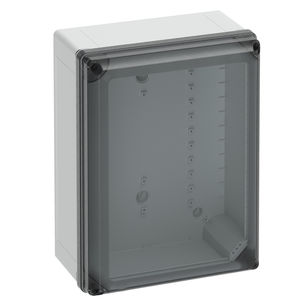 wall-mount enclosure / rectangular / polycarbonate / fiberglass