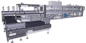 wrap-around case packer sleeve wrapping machine