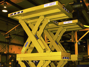 tandem scissor lift table / hydraulic / stationary