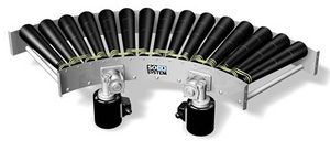 roller conveyor / belt-driven / horizontal / curved