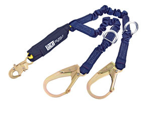 rope fall arrest lanyard / double / shock absorbing
