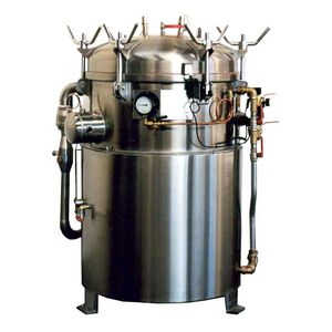 laboratory autoclave / vertical / top-loading / with counter pressure