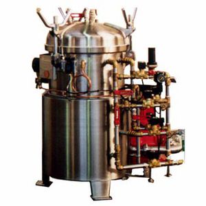 laboratory autoclave / vertical / top-loading / with counter pressure