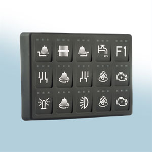 15-key keypad / panel-mount / silicone rubber / for harsh environments