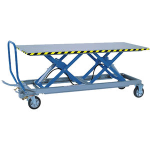tandem scissor lift table / hydraulic / mobile / roller