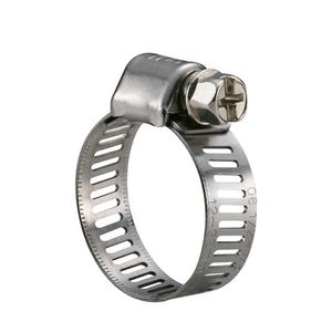 stainless steel hose clamp / worm / perforated band / micro