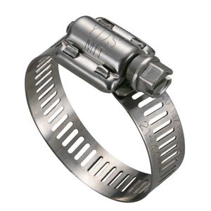 stainless steel hose clamp / worm / high-torque / perforated band