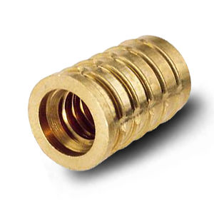 threaded insert / brass / round / for thermoplastics