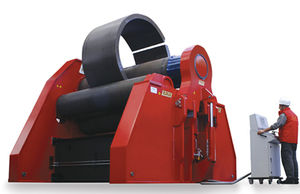 4-roller plate bending machine / hydraulic / CNC