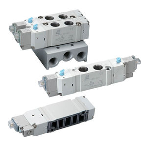 spool pneumatic directional control valve / solenoid-operated / 5/2-way / 5/3-way