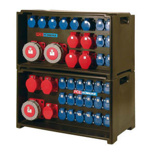 equipped electrical enclosure / plastic / power distribution / with electrical socket