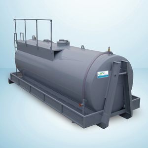 liquid tank / for waste / metal / horizontal