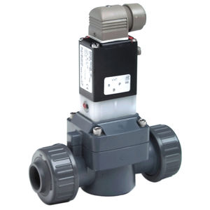 pilot-operated solenoid valve / 2-way / water / plastic