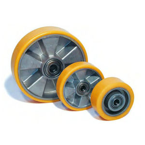 wheel with solid tire / polyurethane-coated / polyurethane / aluminum