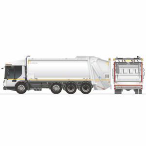 rear-loader waste collection vehicle