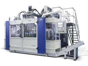 extrusion blow molding machine / for plastic bottles / for containers / twin-station