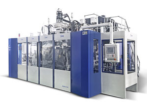 extrusion blow molding machine / for bottles / for containers / twin-station