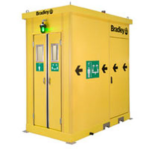 shower cubicle with eyewash and face wash station