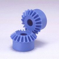 bevel gear / helical-toothed / plastic / hub