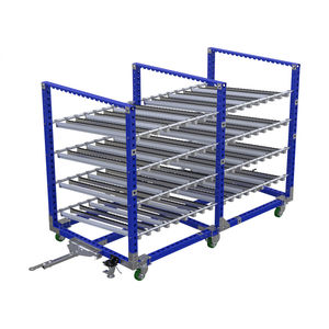 Handling cart - Q-007-3033 - FlexQube - metal / shelf / six-wheel