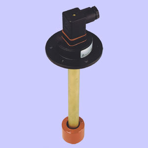 magnetic float level switch / for liquids / with temperature sensor / flange