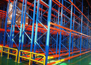 pallet racking / with shelves / double-deep / for heavy-duty applications
