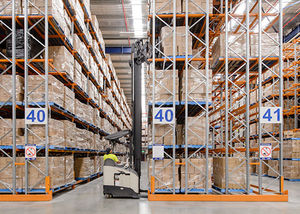 pallet racking / with shelves / double-deep