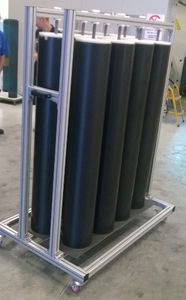 transport trolley / storage / for rolls / with swivel casters