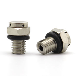 hexagonal plug / threaded / nickel-plated brass