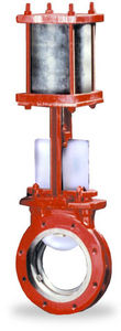 knife gate valve / pneumatically-operated / control / for chemicals