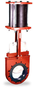 knife gate valve / pneumatically-operated / shut-off / bidirectional