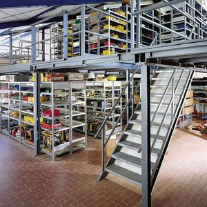 industrial mezzanine with racking system