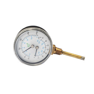 dial pressure gauge and thermometer