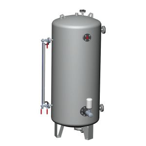 fluid collection tank / for water / stainless steel / vertical