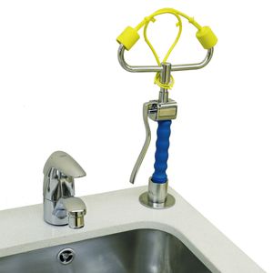 bench-mounted eyewash station