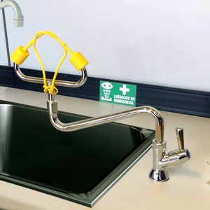 bench-mounted eyewash station