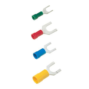 fork solderless terminal / tubular / insulated / copper