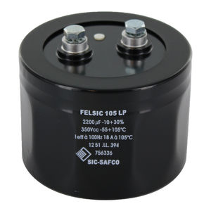 electrolytic capacitor / screw terminal / for aluminum