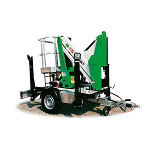 trailer-mounted articulated boom lift