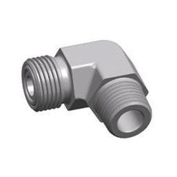 threaded fitting / 90° angle / hydraulic / with O-ring