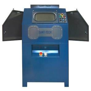 pressure blast cabinet / automatic / with turntable