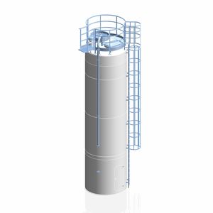 fiberglass silo / flat bottom / for powders / bulk