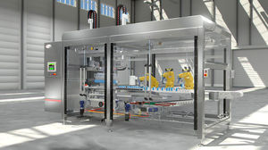 top-loading case packer / continuous-motion / automatic / high-speed