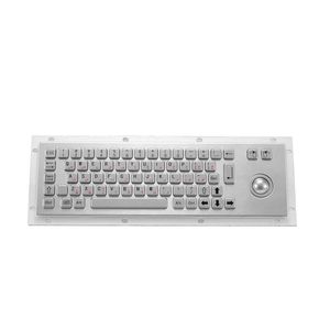panel-mount keyboard / with mechanical keys / with trackball / metal