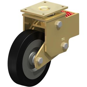 swivel caster / base plate / high load capacity / spring-loaded