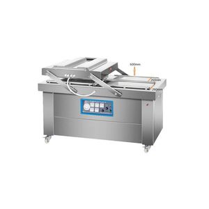 vacuum packing machine / semi-automatic / double-chamber / for the food industry