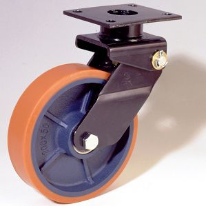 swivel caster / base plate / ball bearing / for medium loads