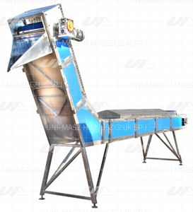 hinged belt conveyor / for the food industry / inclined