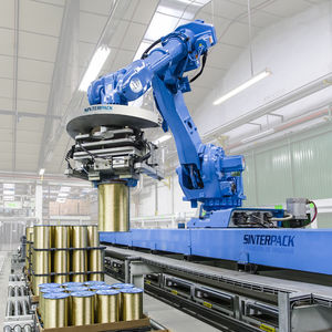 有机器人的码垛机在轨道运动系统