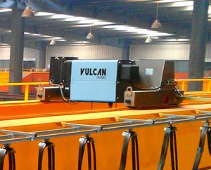 single-girder overhead traveling crane / heavy-duty / with hoist